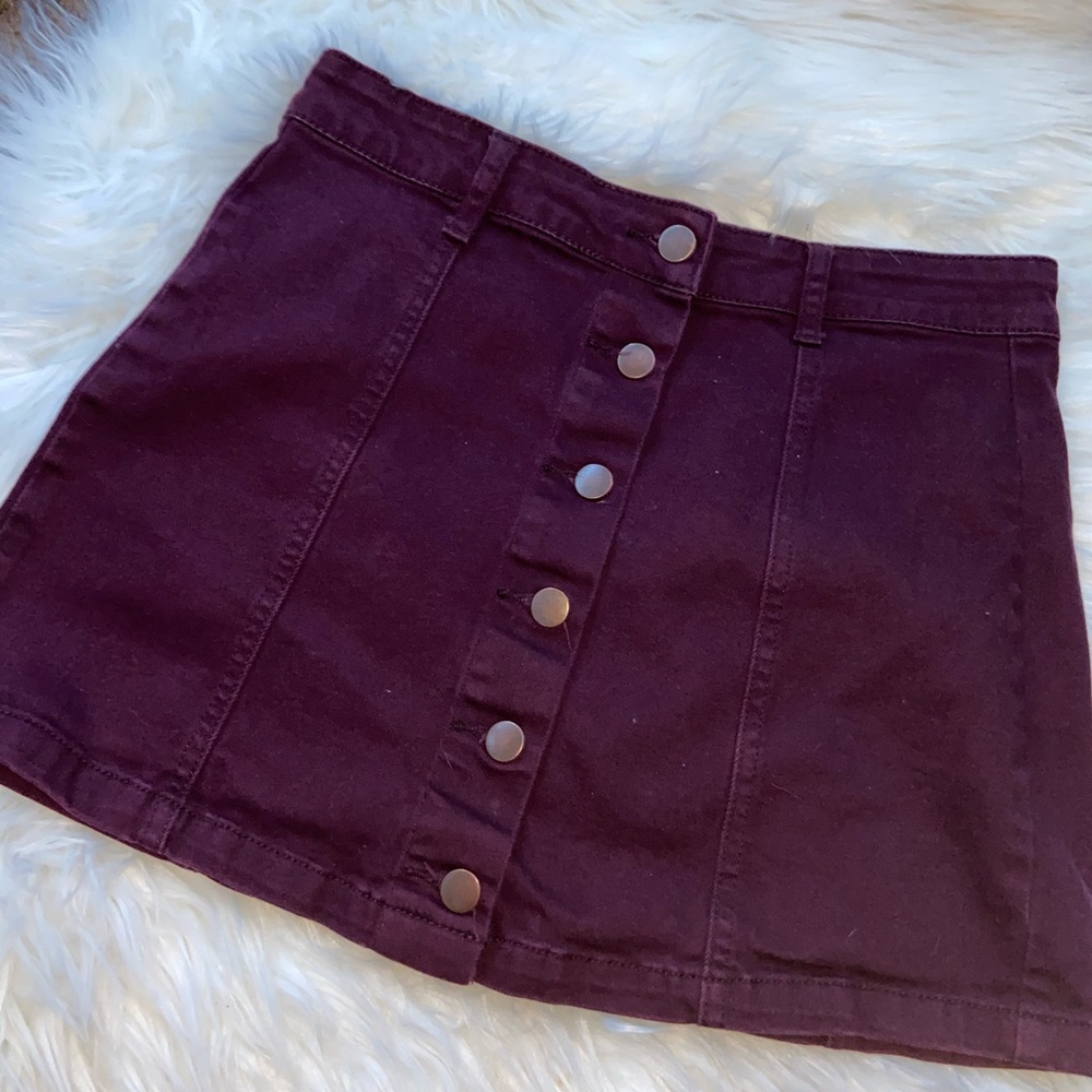 dark purple jean skirt